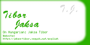 tibor jaksa business card